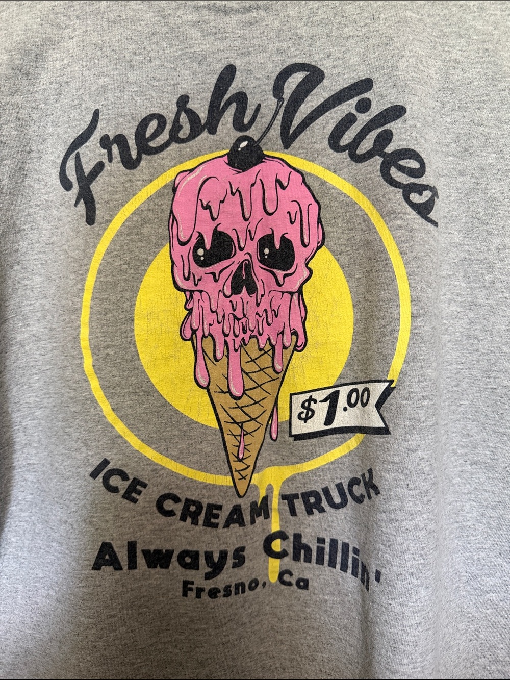 Kids Grey 'Fresh Vibes' Ice Cream Graphic Tee